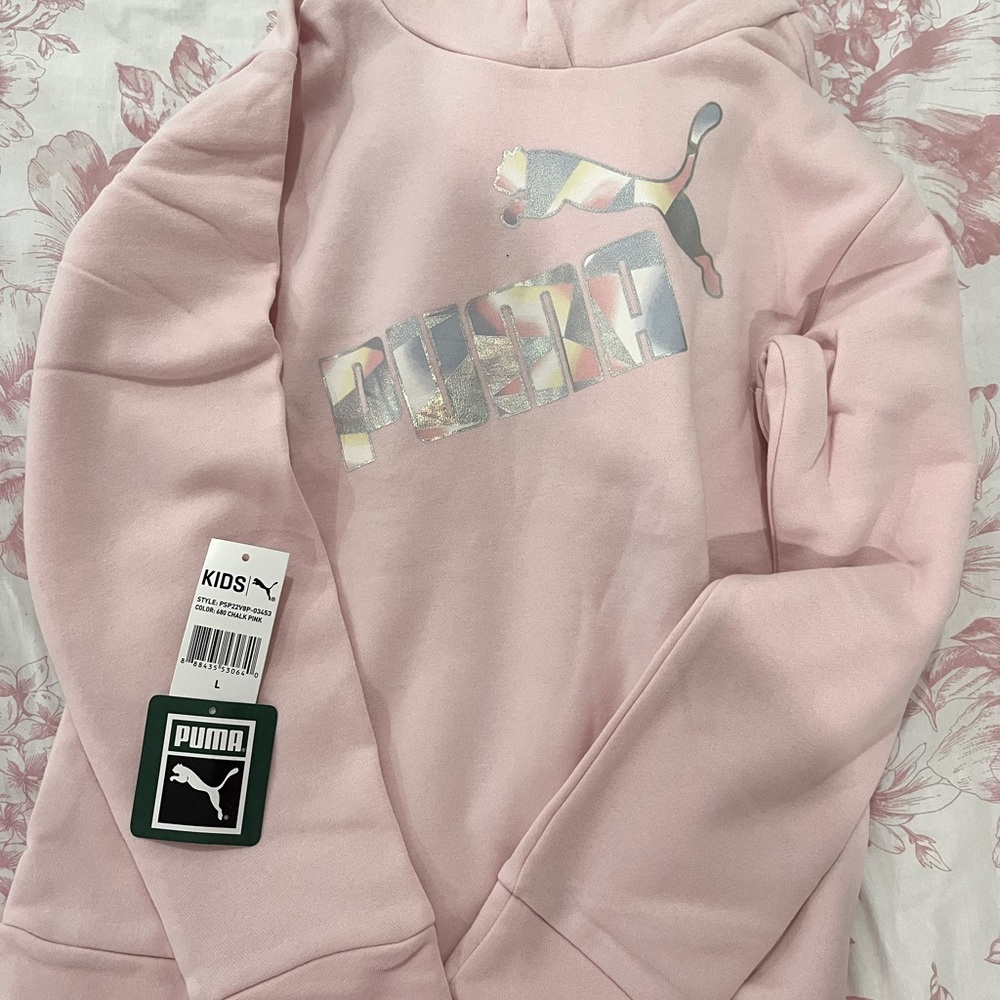 🌸GIRLS LIGHT PINK PUMA HOODIE🌸